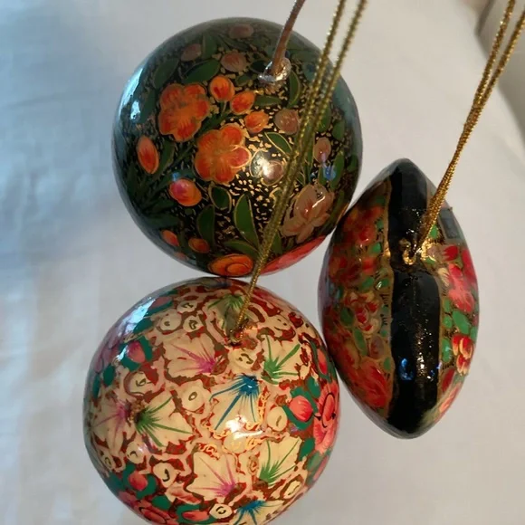 Kasmir Art Paper mache ornaments tassel hand painted - Picture 16 of 16